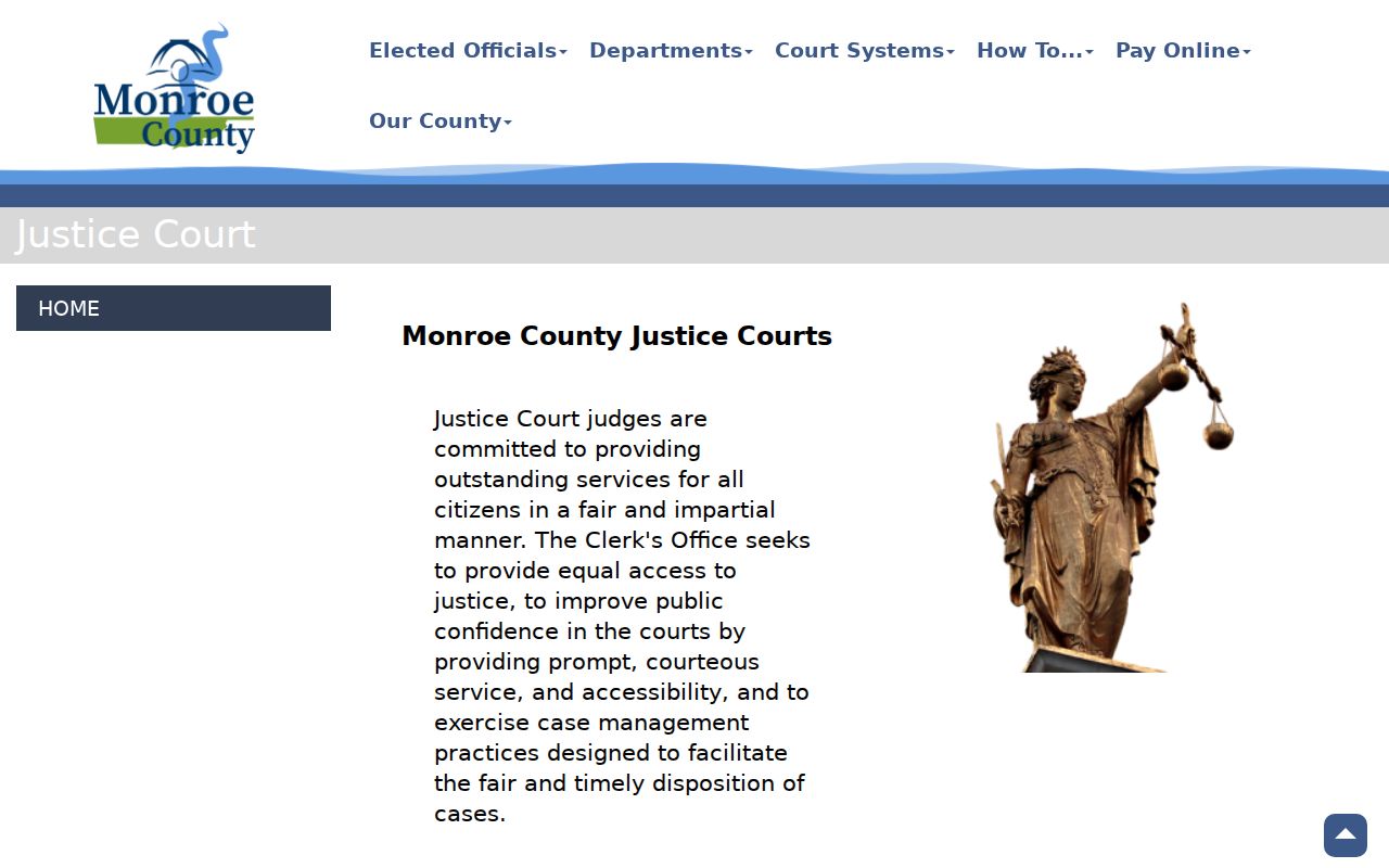 Official Monroe County Justice Court information used for warrant search routing